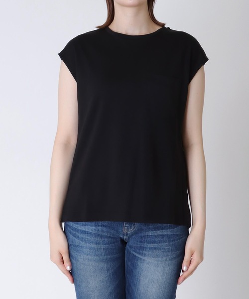 Jines(ジネス)の「ポケットTシャツ ★プレミアムスムースカットソー(Tシャツ/カットソー・レディース・オフホワイト/ブラック/グリーン/チャコールグレー・38)」の19枚目の写真