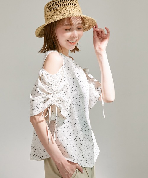 ROPE' PICNIC（ロペピクニック）の「洗える/袖2WAYドットブラウス（シャツ/ブラウス・レディース・ブラック系その他/ホワイト系その他・38）」の8枚目の写真