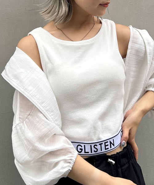 INGNI(イング)の「裾ゴム/ロゴタンク(タンクトップ・レディース・ホワイト系その他4/ブラック/オフホワイト・M)」の2枚目の写真