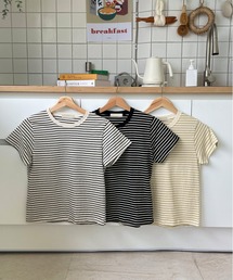 LE MORE | シンプルコンパクトボーダーTシャツ(Tシャツ/カットソー)