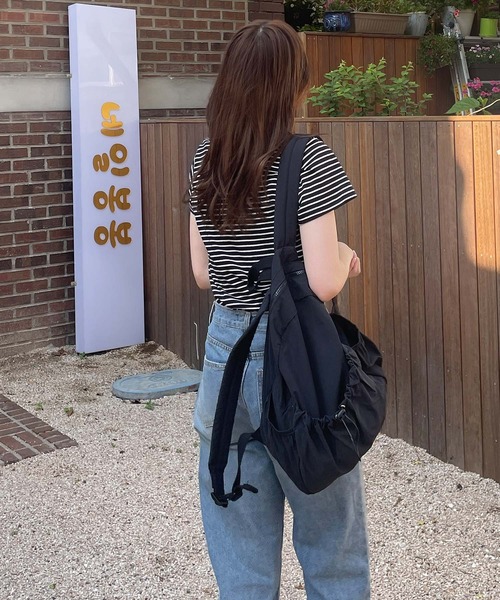 LE MORE（リモア）の「シンプルコンパクトボーダーTシャツ（Tシャツ/カットソー・レディース・オリーブ/ブラック/アイボリー・FREE）」の12枚目の写真