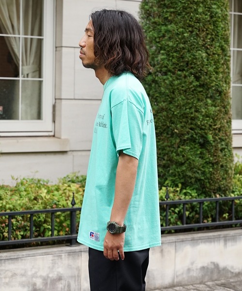 Russell Athletic（ラッセルアスレティック）の「Russell Athletic/ラッセルアスレティック Bookstore Jersey S/S 80s Slogan 'The Sporting Life' T Tシャツ（Tシャツ/カットソー・メンズ・ブラック/ホワイト/ミント・M/L/XL）」の4枚目の写真