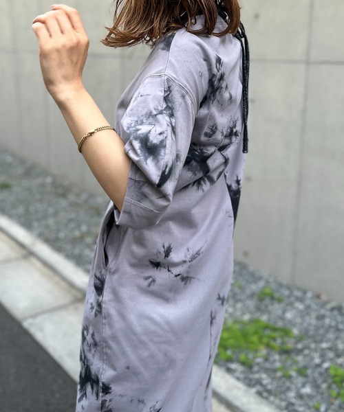 美品✨メゾンドソイル ボウタイロングワンピース ギャザー レース ブルー 美品✨メゾンドソイル ボウタイロングワンピース ギャザー