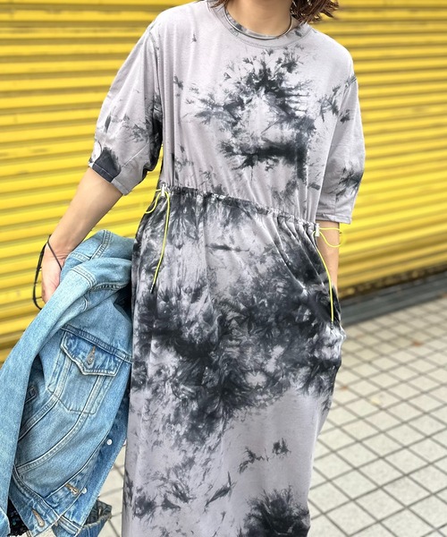 kmrii ケムリ　タンクトップ　ワンピース　ムラ染め　タイダイ kmrii ケムリタンクトップワンピースムラ染めタイダイ