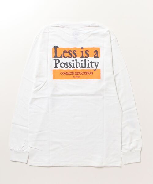 COMMON EDUCATION（コモンエデュケーション）の「LESS IS A POSSIBILITY L/S TEE（Tシャツ/カットソー・メンズ・オレンジ/ホワイト/ヘザーグレー・MEDIUM/SMALL/LARGE）」の4枚目の写真