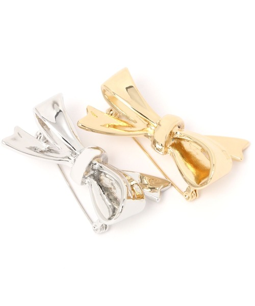 Heather（ヘザー）の「リボンモチーフブローチ　969509（ブローチ/コサージュ・レディース・シルバー/ゴールド・ONE SIZE）」の4枚目の写真