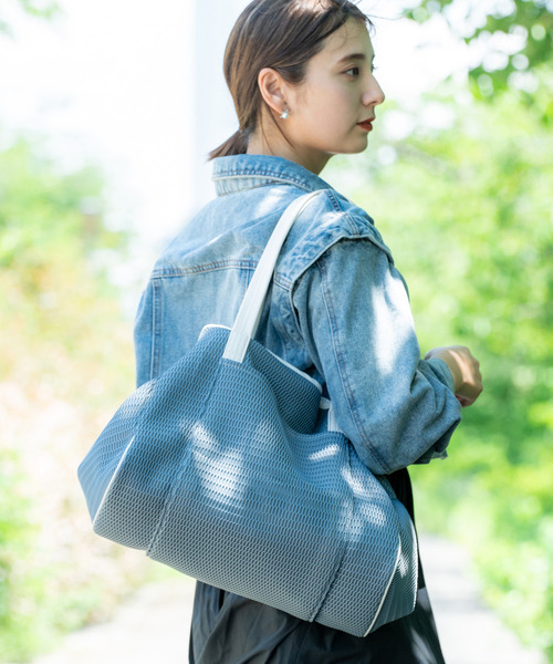 Rename（リネーム）の「【丸洗い可能】Rename メッシュ マザーズ ビッグ トートバッグ（トートバッグ・レディース・グリーン系/ブルーグレー/ライトグレー/ブラック/ピンク系・FREE）」の7枚目の写真