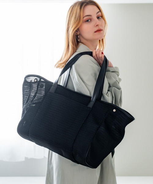 Rename（リネーム）の「【丸洗い可能】Rename メッシュ マザーズ ビッグ トートバッグ（トートバッグ・レディース・グリーン系/ブルーグレー/ライトグレー/ブラック/ピンク系・FREE）」の19枚目の写真