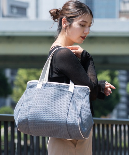 Rename（リネーム）の「【丸洗い可能】Rename メッシュ マザーズ ビッグ トートバッグ（トートバッグ・レディース・グリーン系/ブルーグレー/ライトグレー/ブラック/ピンク系・FREE）」の22枚目の写真