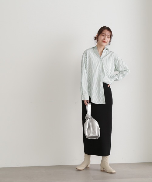 N.（N. Natural Beauty Basic）（エヌエヌナチュラルビューティーベーシック）の「◆ウォッシャブルポケットニットタイトスカート（スカート・レディース・ベージュ/グレー/ブラック・MEDIUM）」の7枚目の写真