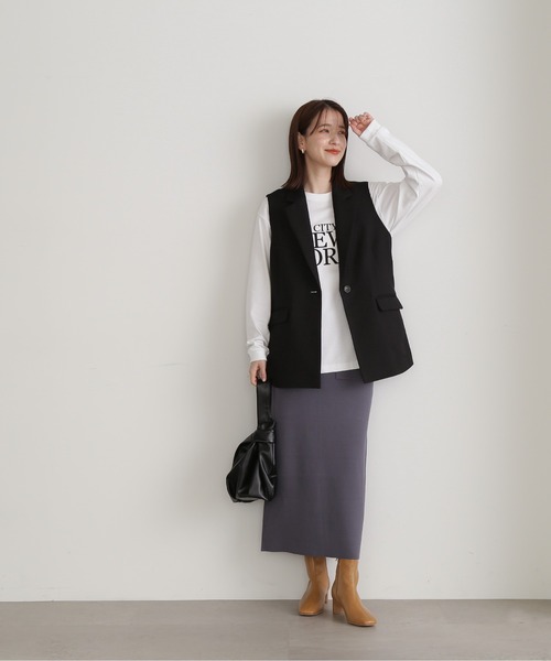 N.（N. Natural Beauty Basic）（エヌエヌナチュラルビューティーベーシック）の「◆ウォッシャブルポケットニットタイトスカート（スカート・レディース・ベージュ/グレー/ブラック・MEDIUM）」の11枚目の写真