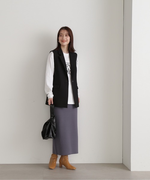 N.（N. Natural Beauty Basic）（エヌエヌナチュラルビューティーベーシック）の「◆ウォッシャブルポケットニットタイトスカート（スカート・レディース・ベージュ/グレー/ブラック・MEDIUM）」の8枚目の写真