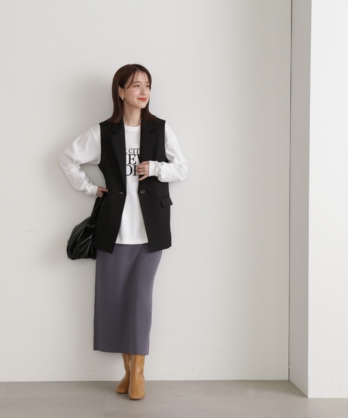 N.（N. Natural Beauty Basic）（エヌエヌナチュラルビューティーベーシック）の「◆ウォッシャブルポケットニットタイトスカート（スカート・レディース・ベージュ/グレー/ブラック・MEDIUM）」の14枚目の写真