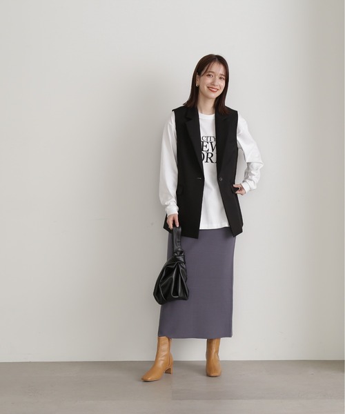 N.（N. Natural Beauty Basic）（エヌエヌナチュラルビューティーベーシック）の「◆ウォッシャブルポケットニットタイトスカート（スカート・レディース・ベージュ/グレー/ブラック・MEDIUM）」の17枚目の写真