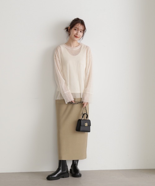 N.（N. Natural Beauty Basic）（エヌエヌナチュラルビューティーベーシック）の「◆ウォッシャブルポケットニットタイトスカート（スカート・レディース・ベージュ/グレー/ブラック・MEDIUM）」の12枚目の写真