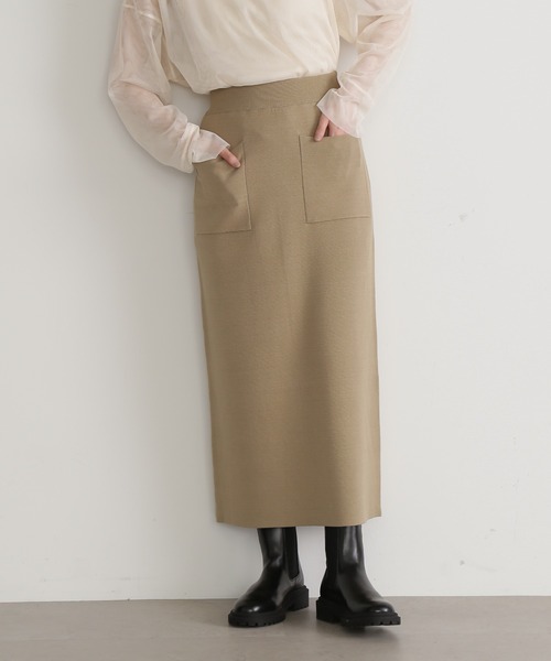 N.（N. Natural Beauty Basic）（エヌエヌナチュラルビューティーベーシック）の「◆ウォッシャブルポケットニットタイトスカート（スカート・レディース・ベージュ/グレー/ブラック・MEDIUM）」の15枚目の写真