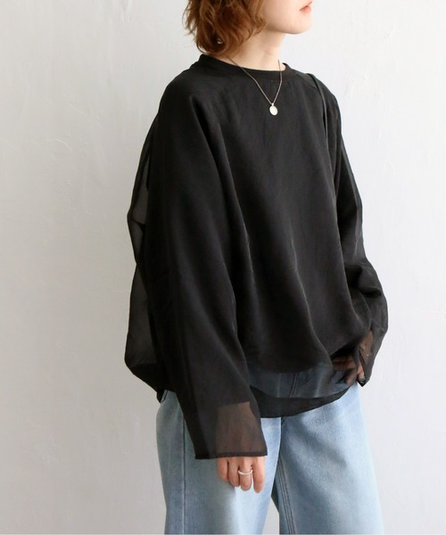 セール】オーガンジー長袖Tブラウス（シャツ/ブラウス）｜notch