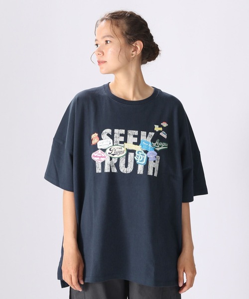 セール】ワッペン&プリントBIG Tシャツ（Tシャツ/カットソー