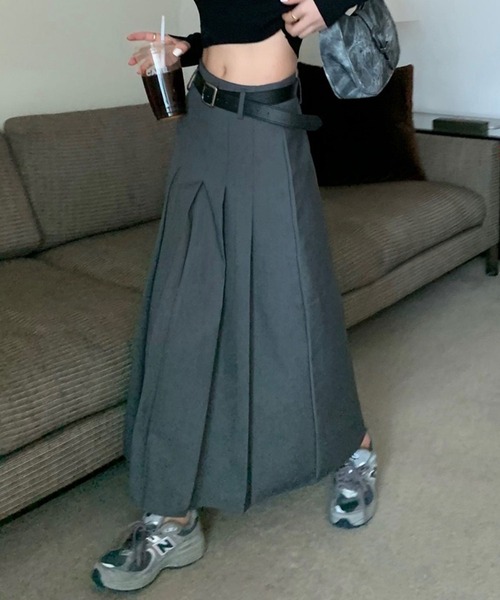 ROOPTOKYO(ループトウキョウ)の「▲Pleats long skirt/プリーツ ロングスカート(スカート・レディース・クリアブラック/グレー・M/S)」の13枚目の写真