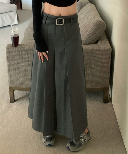 ROOPTOKYO(ループトウキョウ)の「▲Pleats long skirt/プリーツ ロングスカート(スカート・レディース・クリアブラック/グレー・M/S)」の14枚目の写真