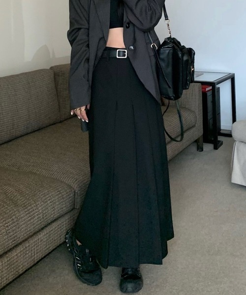 ROOPTOKYO(ループトウキョウ)の「▲Pleats long skirt/プリーツ ロングスカート(スカート・レディース・クリアブラック/グレー・M/S)」の9枚目の写真