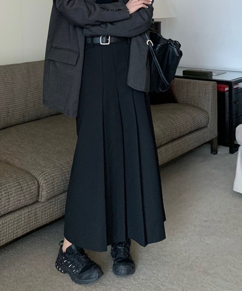 ROOPTOKYO(ループトウキョウ)の「▲Pleats long skirt/プリーツ ロングスカート(スカート・レディース・クリアブラック/グレー・M/S)」の10枚目の写真