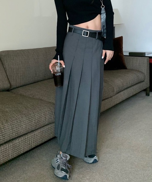 ROOPTOKYO(ループトウキョウ)の「▲Pleats long skirt/プリーツ ロングスカート(スカート・レディース・クリアブラック/グレー・M/S)」の12枚目の写真