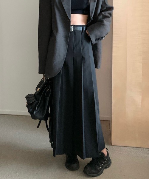 ROOPTOKYO(ループトウキョウ)の「▲Pleats long skirt/プリーツ ロングスカート(スカート・レディース・クリアブラック/グレー・M/S)」の8枚目の写真