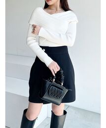 RESEXXY | ランダムリブクロスニットトップス(ニット/セーター)