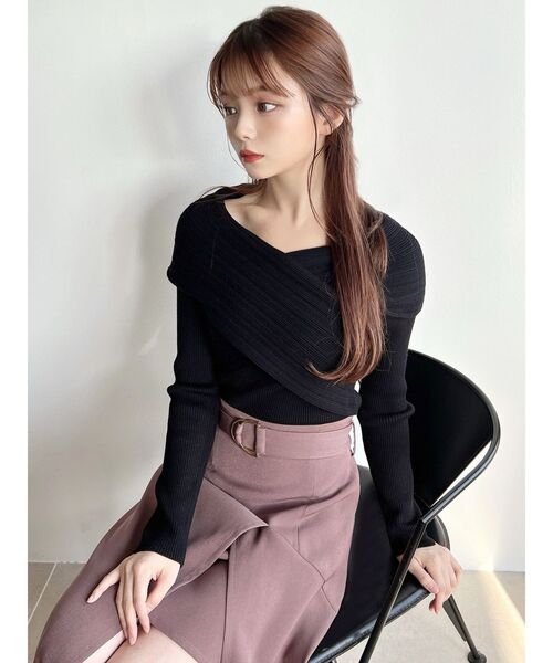 RESEXXY（リゼクシー）の「ランダムリブクロスニットトップス