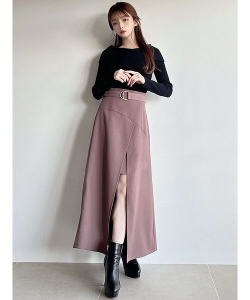 RESEXXY（リゼクシー）の「ランダムリブクロスニットトップス（ニット/セーター・レディース・ベージュ/ホワイト/ブラック/ブルー・FREE）」の6枚目の写真