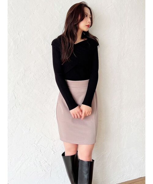 RESEXXY（リゼクシー）の「ランダムリブクロスニットトップス（ニット/セーター・レディース・ベージュ/ホワイト/ブラック/ブルー・FREE）」の13枚目の写真