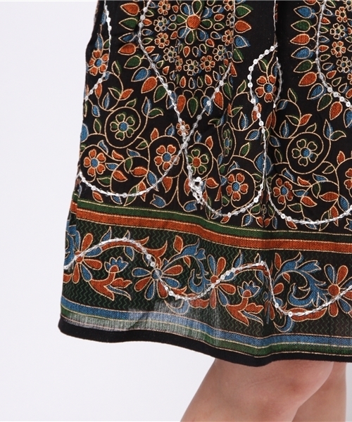 チャイハネ（チャイハネ）の「【チャイハネ】スパンコール刺繍パハージャミニスカート（スカート・レディース・ブルー/イエロー/ピンク/ホワイト/ブラック・FREE）」の15枚目の写真