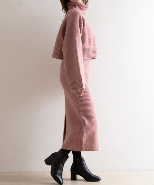 attiree(アティレー)の「【SET ITEM】ショート丈ニット タイトスカート(ワンピース・レディース・ベージュ/グレー/ピンク/アイボリー・SMALL/MEDIUM/LARGE)」の11枚目の写真