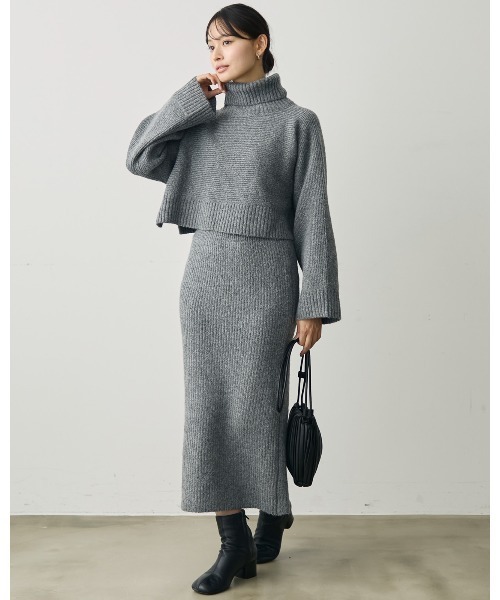 attiree(アティレー)の「【SET ITEM】ショート丈ニット タイトスカート(ワンピース・レディース・ベージュ/グレー/ピンク/アイボリー・SMALL/MEDIUM/LARGE)」の19枚目の写真