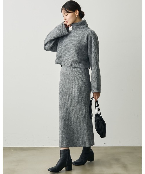 attiree(アティレー)の「【SET ITEM】ショート丈ニット タイトスカート(ワンピース・レディース・ベージュ/グレー/ピンク/アイボリー・SMALL/MEDIUM/LARGE)」の20枚目の写真