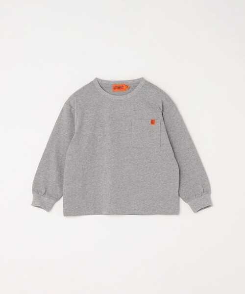 UNIVERSAL OVERALL（ユニバーサルオーバーオール）の「UNIVERSAL OVERALL: ベーシック ロゴ バックプリント ロンT <KIDS>◇（Tシャツ/カットソー・キッズ・ナチュラル/グレー・110/150/130）」の2枚目の写真