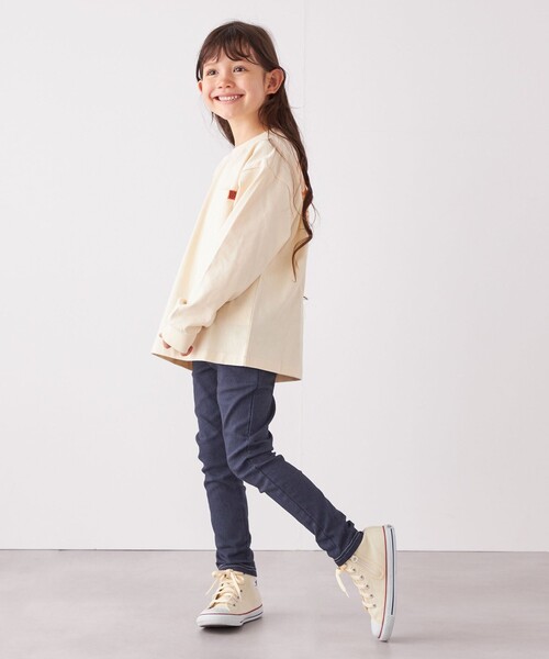 UNIVERSAL OVERALL（ユニバーサルオーバーオール）の「UNIVERSAL OVERALL: ベーシック ロゴ バックプリント ロンT <KIDS>◇（Tシャツ/カットソー・キッズ・ナチュラル/グレー・110/150/130）」の4枚目の写真