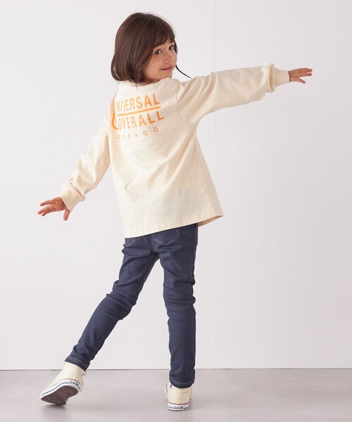 UNIVERSAL OVERALL（ユニバーサルオーバーオール）の「UNIVERSAL OVERALL: ベーシック ロゴ バックプリント ロンT <KIDS>◇（Tシャツ/カットソー・キッズ・ナチュラル/グレー・110/150/130）」の6枚目の写真