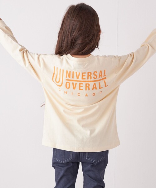 UNIVERSAL OVERALL（ユニバーサルオーバーオール）の「UNIVERSAL OVERALL: ベーシック ロゴ バックプリント ロンT <KIDS>◇（Tシャツ/カットソー・キッズ・ナチュラル/グレー・110/150/130）」の9枚目の写真
