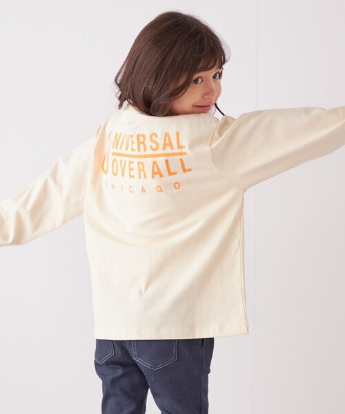 UNIVERSAL OVERALL（ユニバーサルオーバーオール）の「UNIVERSAL OVERALL: ベーシック ロゴ バックプリント ロンT <KIDS>◇（Tシャツ/カットソー・キッズ・ナチュラル/グレー・110/150/130）」の10枚目の写真