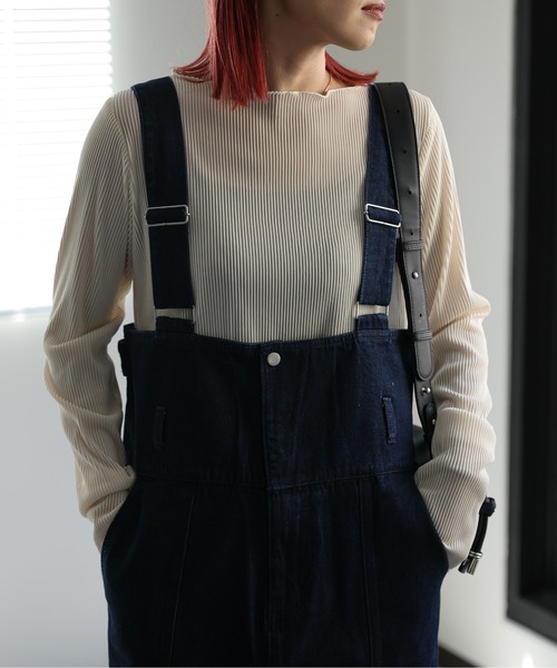 ap retro（アプレトロ）の「プリーツメロウロンTee / サムホールデザイン（Tシャツ/カットソー・レディース・アイボリー/ブラック/ブルー/ベージュ・FREE）」の8枚目の写真