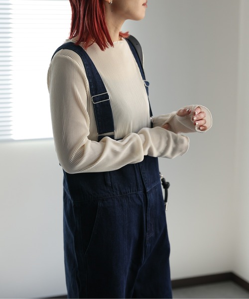 ap retro（アプレトロ）の「プリーツメロウロンTee / サムホールデザイン（Tシャツ/カットソー・レディース・アイボリー/ブラック/ブルー/ベージュ・FREE）」の12枚目の写真