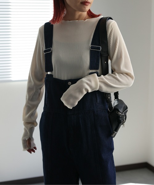 ap retro（アプレトロ）の「プリーツメロウロンTee / サムホールデザイン（Tシャツ/カットソー・レディース・アイボリー/ブラック/ブルー/ベージュ・FREE）」の14枚目の写真