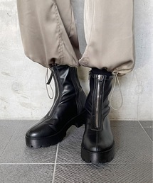 one wayザッカ | ハーフジップ厚底ショートブーツ(ブーツ)