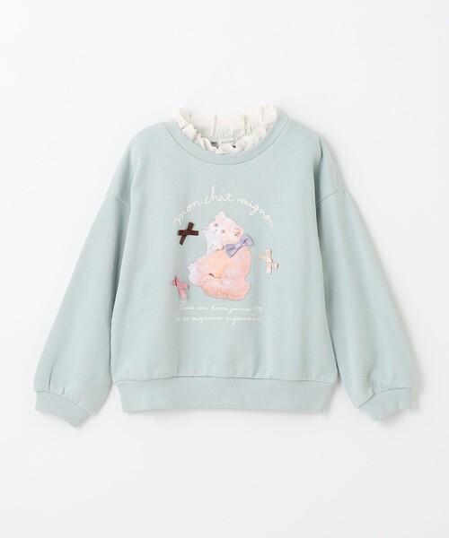 ANY(エニィ)の「フォトネコ 裏毛 トレーナー(スウェット・キッズ・ピンク系/アイボリー系/ライトグリーン系・130/120/110)」の22枚目の写真