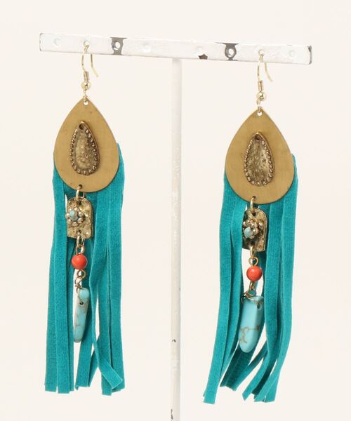 チャイハネ（チャイハネ）の「【チャイハネ】ドロップフリンジピアス（ピアス（両耳用）・レディース・ゴールド/シルバー・FREE）」の2枚目の写真