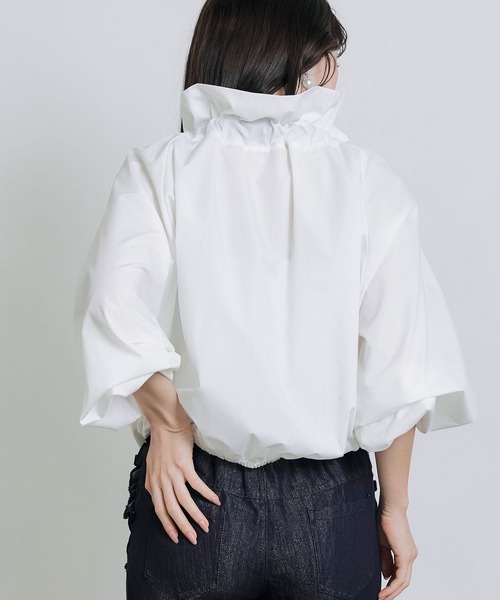 ビッグカラーグログランリボンブラウス（シャツ/ブラウス）｜PICCIN