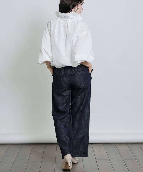 PICCIN（ピッチン）の「ビッグカラーグログランリボンブラウス（シャツ/ブラウス・レディース・ブラック/オフホワイト/ホワイト系その他/カーキ/サックスブルー/ベージュ・M）」の20枚目の写真