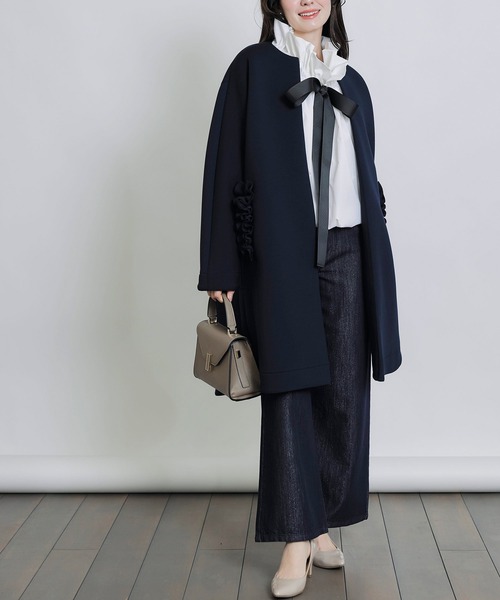 ビッグカラーグログランリボンブラウス（シャツ/ブラウス）｜PICCIN